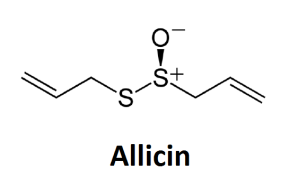 Figure 2. Allicin, un thiosulfinate (R-S(=O)-S-R) responsable de l'odeur de l'ail.
